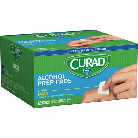 CURAD 1 In. x 1 In. 70% Alcohol Swabs, 200PK CUR45581RBI
